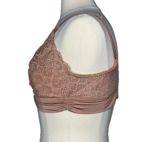 Aerie Soft & Smooth Endless Lace Stretch Triangle Bralette Bra XL in Raw Sienna - Picture 5 of 16